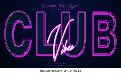 Club Vibes words editable text effect mockup.