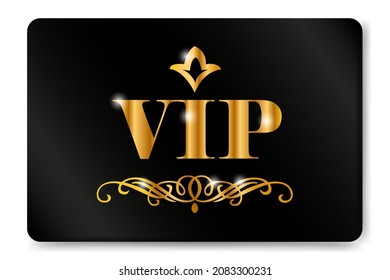 Club vip card. Black and gold design