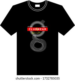 CLUB WEAR TEXT-TYPOGRAPHY-PATTERN-MODERN-CONCEPT-DESIGN-NEW APPAREL-ART-FASHION-GRAPHIC-STYLE-T SHIRT