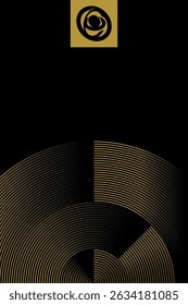 Club world cup championship football team international tournament vector rounded gold and black striped gradient lines with square and logo trophy