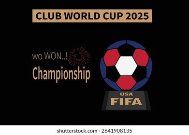 Club world trophy 2025 championship with black background design banner poster flyer banner card eps file 