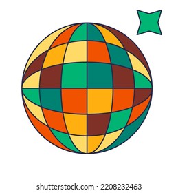 Clubbing and partying, isolated disco ball with glowing and shining. Pop music dancing, leisure and entertainment for young people. Stickers or emoticons, emoji vector in flat style illustration