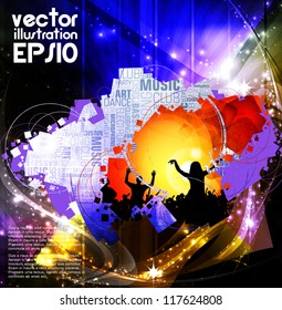 Clubbing. Vector illustration