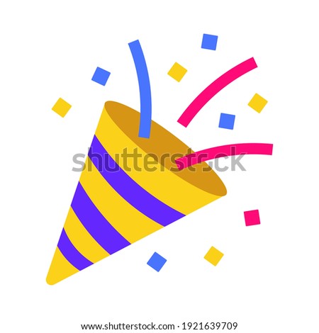 Clubhouse app. Party popper emoji vector