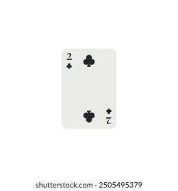 Clubs 2, playing card, vector design