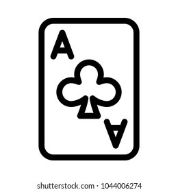 Clubs Ace Card