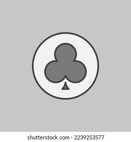 Clubs Card Suit in Circle vector concept colored icon or sign
