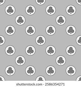 Clubs Card Suit in Circle vector concept colored seamless pattern or background