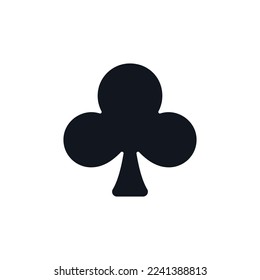 Clubs Card Suit vector concept solid minimal icon or logo element