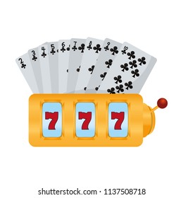 clubs cards and casino slot machine