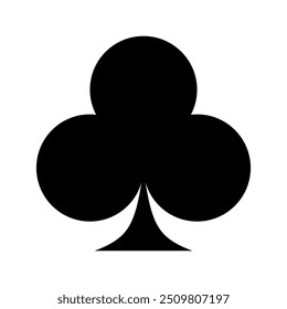 Clubs Icon for Card suit, Clover vector, card icons, Casino Poker and gambling graphic elements, Outline icon, black, Vector stock (Editable) 