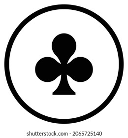 clubs Icon. Flat style Circle Shape isolated on white background. Vector illustration