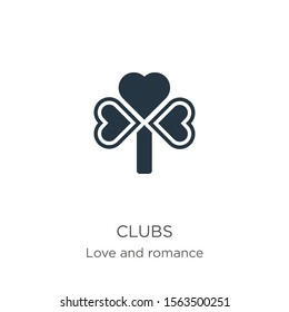 Clubs icon vector. Trendy flat clubs icon from love and romance collection isolated on white background. Vector illustration can be used for web and mobile graphic design, logo, eps10