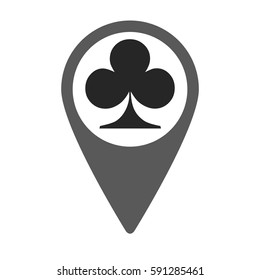 Clubs location. Card suit icon - stock vector