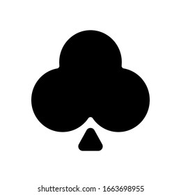 Clubs, playing card game. Black icon on white background