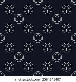 Clubs Playing Card Suit vector concept round outline seamless pattern or background