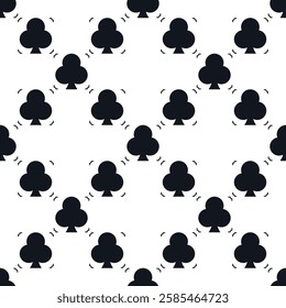 Clubs Playing Card Suit vector concept simple solid modern seamless pattern