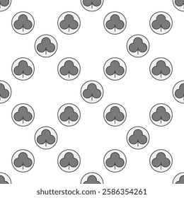 Clubs Playing Card Suit vector concept round colored seamless pattern or background