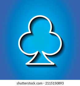 Clubs simple icon, vector. Flat desing. White icon with shadow on blue background.ai