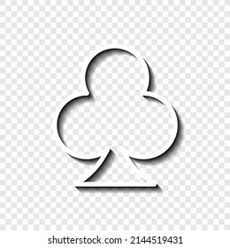 Clubs simple icon, vector. Flat desing. White with shadow on transparent grid.ai