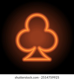 Clubes icono simple, Vector. Diseño plano. Neón naranja sobre fondo negro.ai