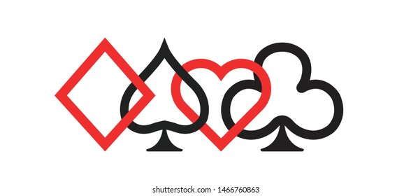 Clubs, Spades, Heart, Diamond playing cards icons, simbol vector