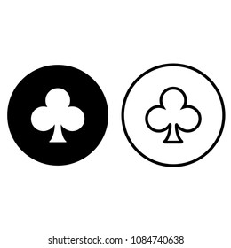 Clubs Suit icon, isolated on white background