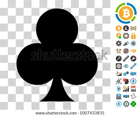 Clubs Suit Pictograph Bonus Bitcoin Mining Stock Vector Royalty - 
