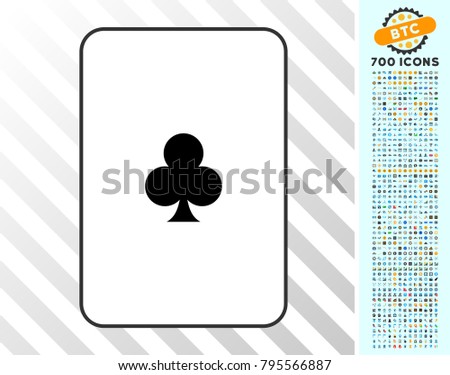 Clubs Suit Playing Card Pictogram 7 Stock Vector Royalty Free - 