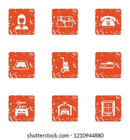 Clue icons set. Grunge set of 9 clue vector icons for web isolated on white background