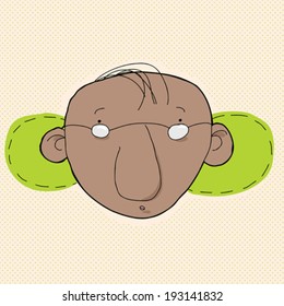 Clueless man with green behind the ears