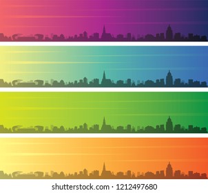 Cluj-Napoca Multiple Color Gradient Skyline Banner