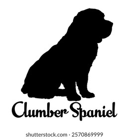 Clumber Spaniel dog silhouette, dog breeds, logo, vector, silhouette,  animal, illustration, icon, sign, design, black, symbol, pet, love
