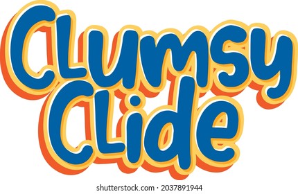Clumsy Clide logo text design illustration