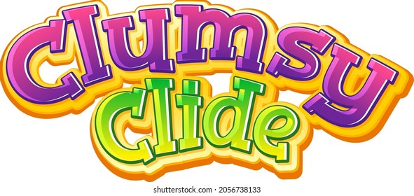 Clumsy Clide logo text design illustration