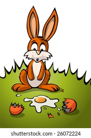 Clumsy easter bunny, illlustration