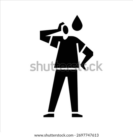 clumsy gesture glyph icon. awkward moment illustration.