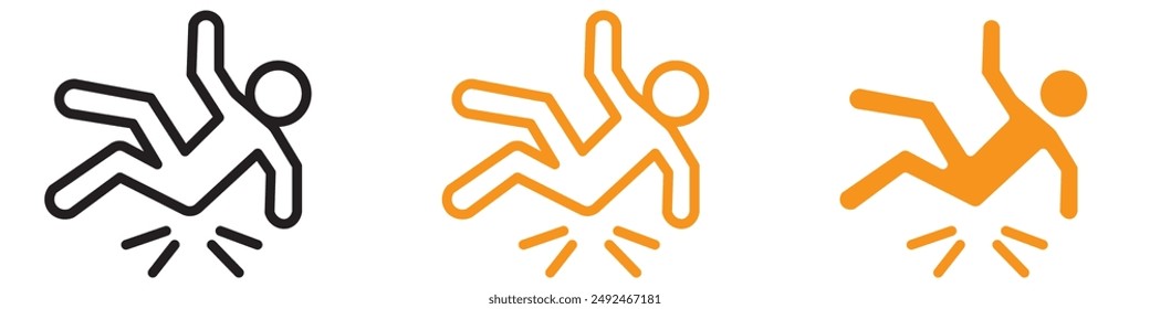 Clumsy Man Tripping Icon for Humor and Accident Prevention Graphics Perfect for Representing Tripping Hazards and Safety Awareness