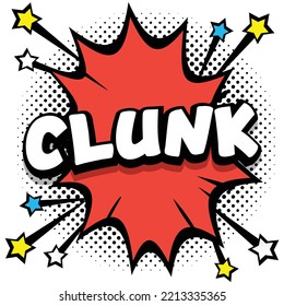 clunk Pop art comic speech bubbles book sound effects
