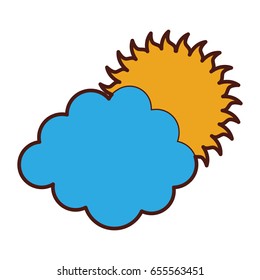 cluod with sun weather icon