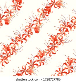 The cluster amaryllis pattern that is beautiful with Japanese style,