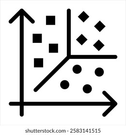 Cluster Analysis Glyph Icon Vector Illustration