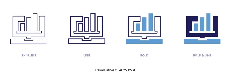 Cluster analysis icon in 4 different styles. Thin Line, Line, Bold, and Bold Line. Duotone style. Editable stroke.