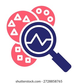 Ilustración vectorial de estilo de relleno de color de icono de análisis de clúster