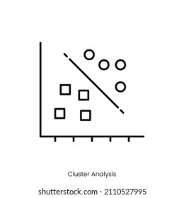 cluster analysis icon. Outline style icon design isolated on white background