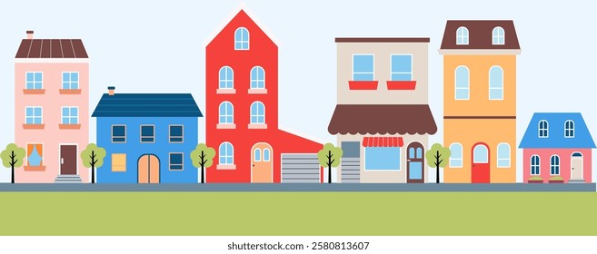 cluster area and apartment flat illustration