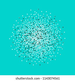 Cluster of colorful stars. Isolated gradient celestial elements. Silver metal shine.
Iridescent festive  celebration vector  template