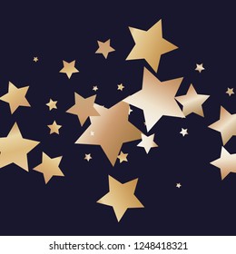 Cluster of colorful stars. Isolated gradient stellar elements. Brass metallic gloss. Iridescent glitter festive celebration vector template for celebration decoration