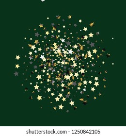 Cluster of colorful stars. Isolated gradient stellar elements. Platinum chrome metallic gloss. Holiday celebration luminous vector template for decorations, packaging, posters.