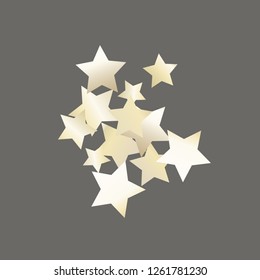 Cluster of colorful stars. Isolated gradient celestial elements. Pearl nacre glitter. Holiday celebration luminous glossy vector template for decorations